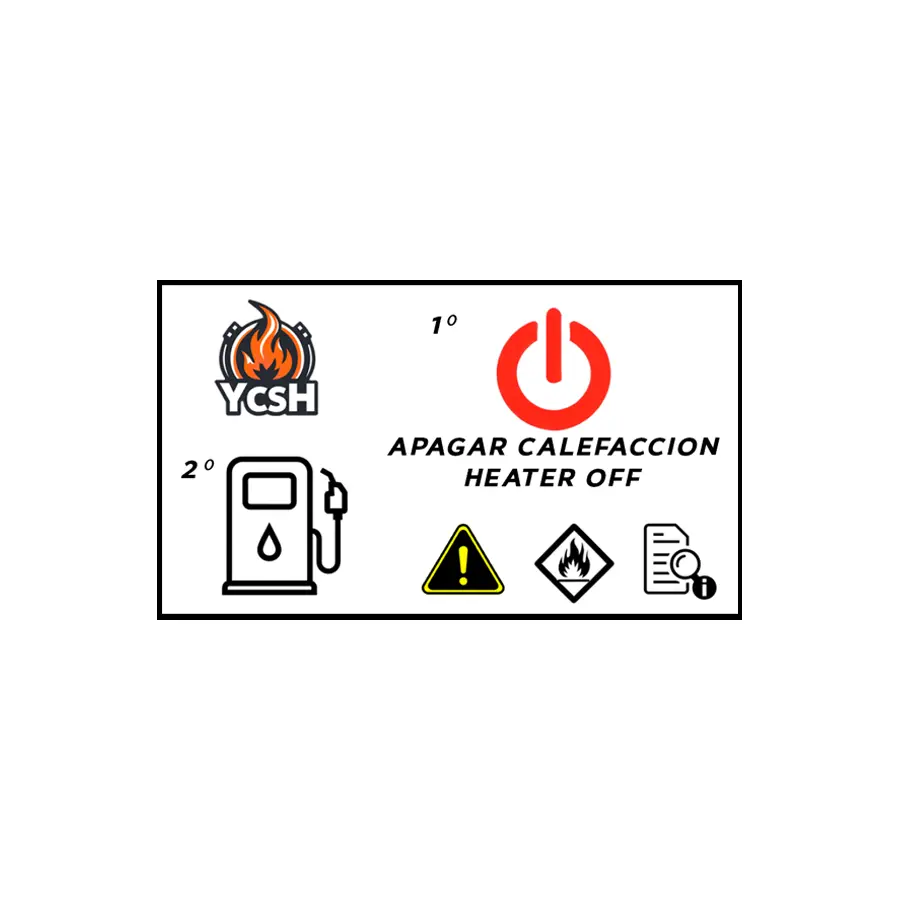 Pegatina para la tapa del deposito de combustible